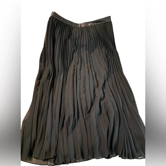 Banana Republic PLEATED CHIFFON MIDI SKIRT women’s size 8 black - Picture 1 of 12